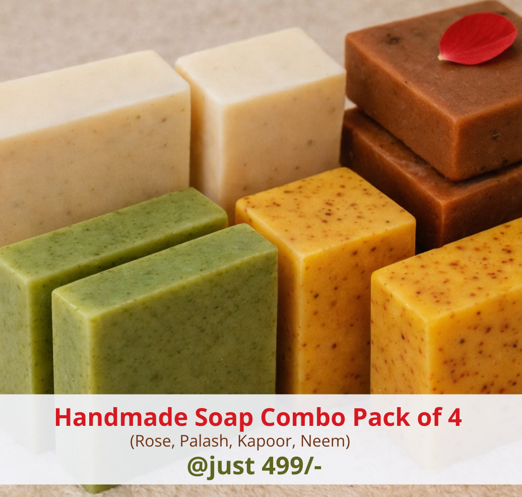 Handmade natural soap bars combo for daily bathing
Herbal handmade soaps combo free from chemicals and harsh cleansers