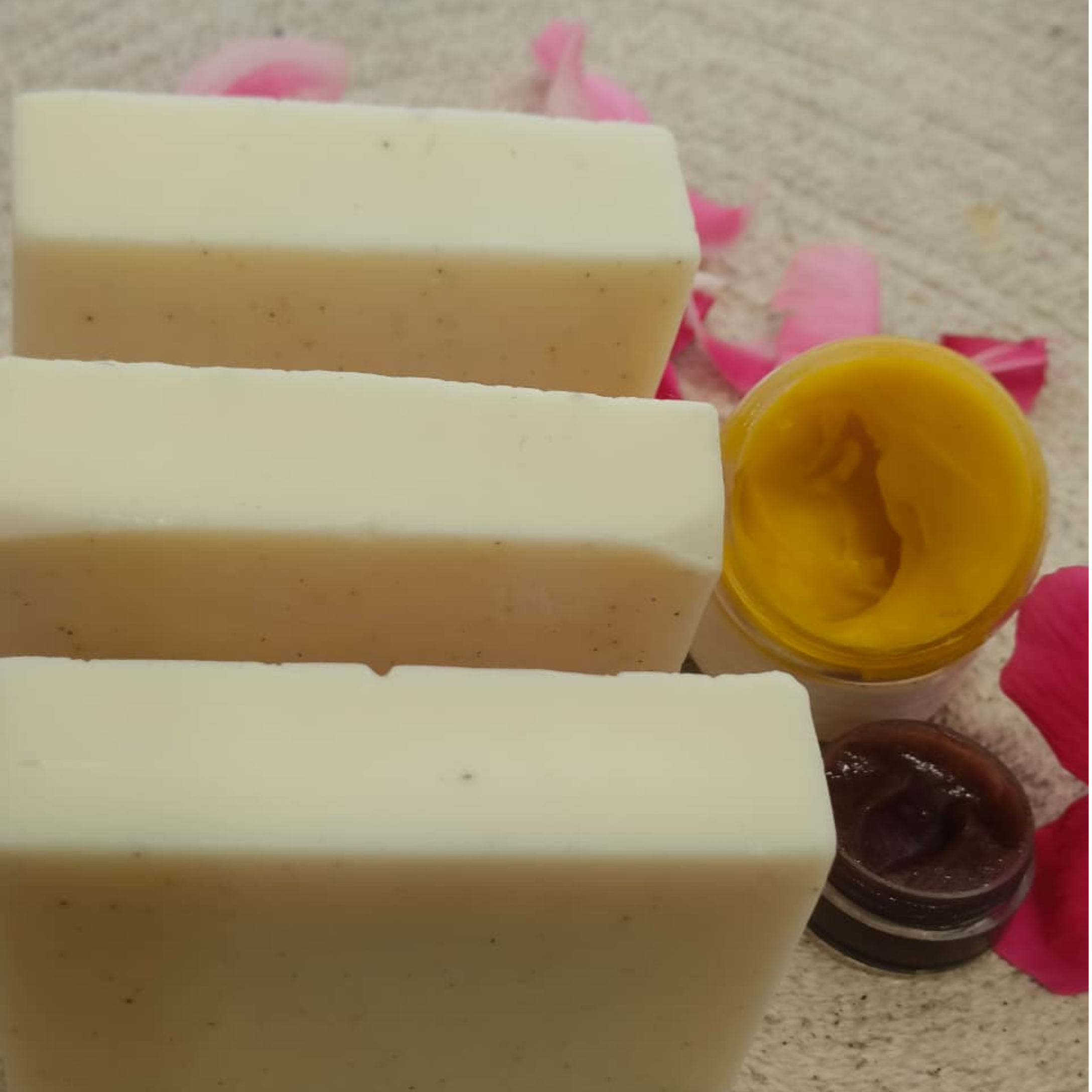 Handcrafted shea butter soap with natural hydration.”