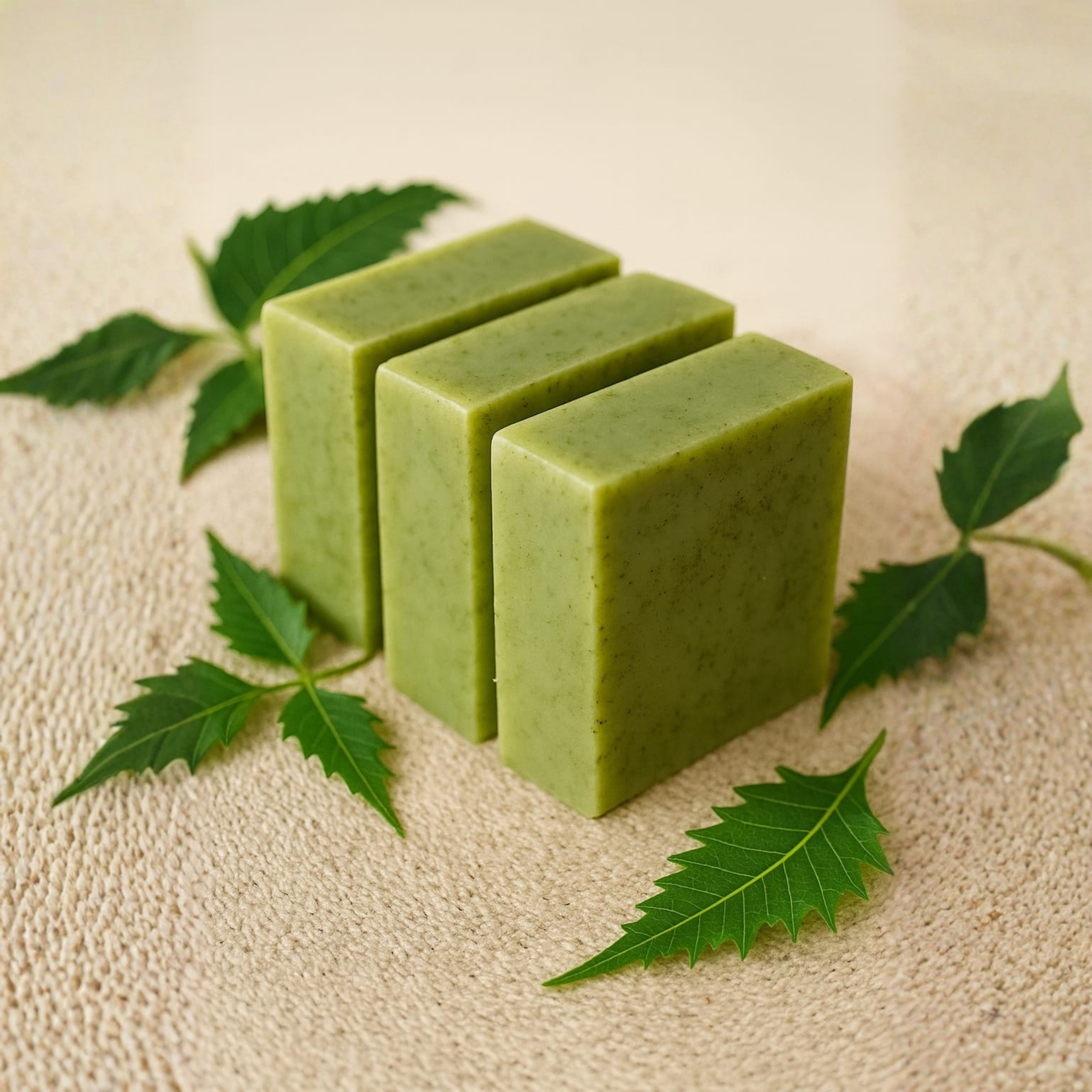 Natural herbal neem tulsi soap from Surat Gujarat for acne control.